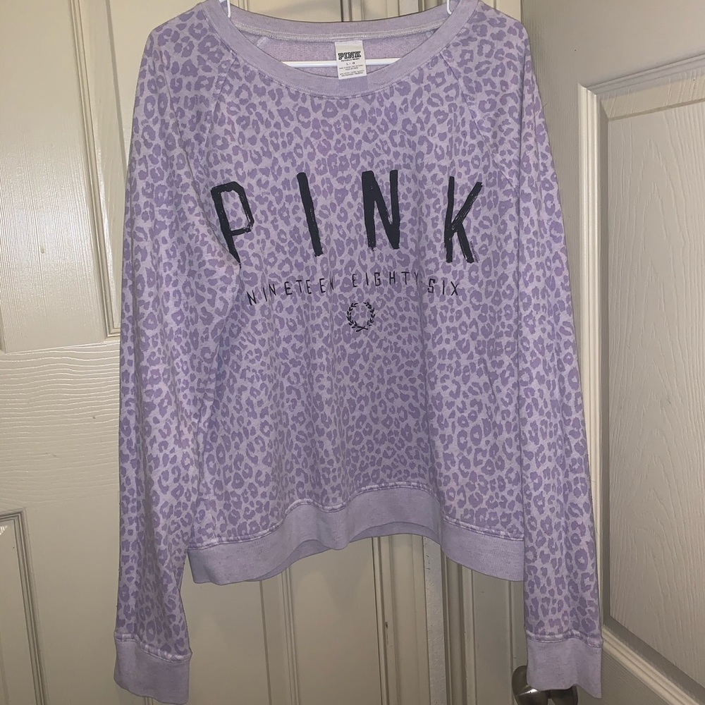 Victoria’s Secret purple leopard sweatshirt
